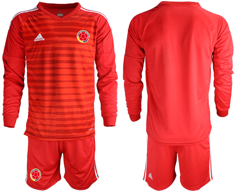 Men 2020-2021 Season National team Colombia goalkeeper Long sleeve red Soccer Jersey1